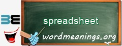 WordMeaning blackboard for spreadsheet